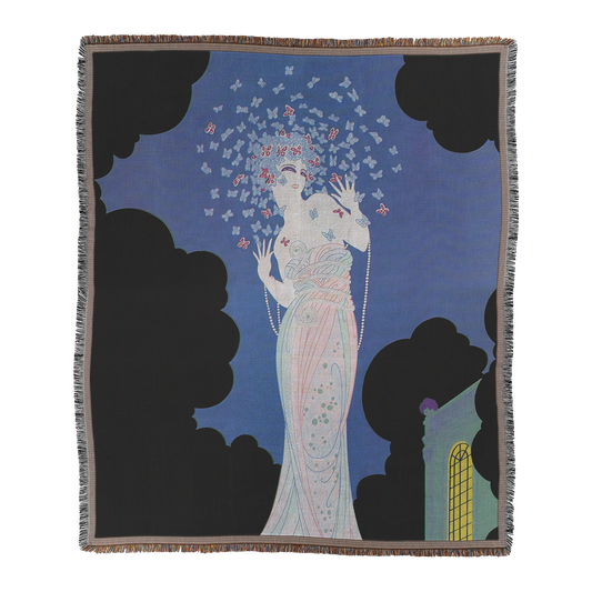 Vintage Glamour Lady "Ms Vogue" Woven Blanket | Art Deco Vogue Style Printed Throw | Elegant Retro Home Décor Default Title