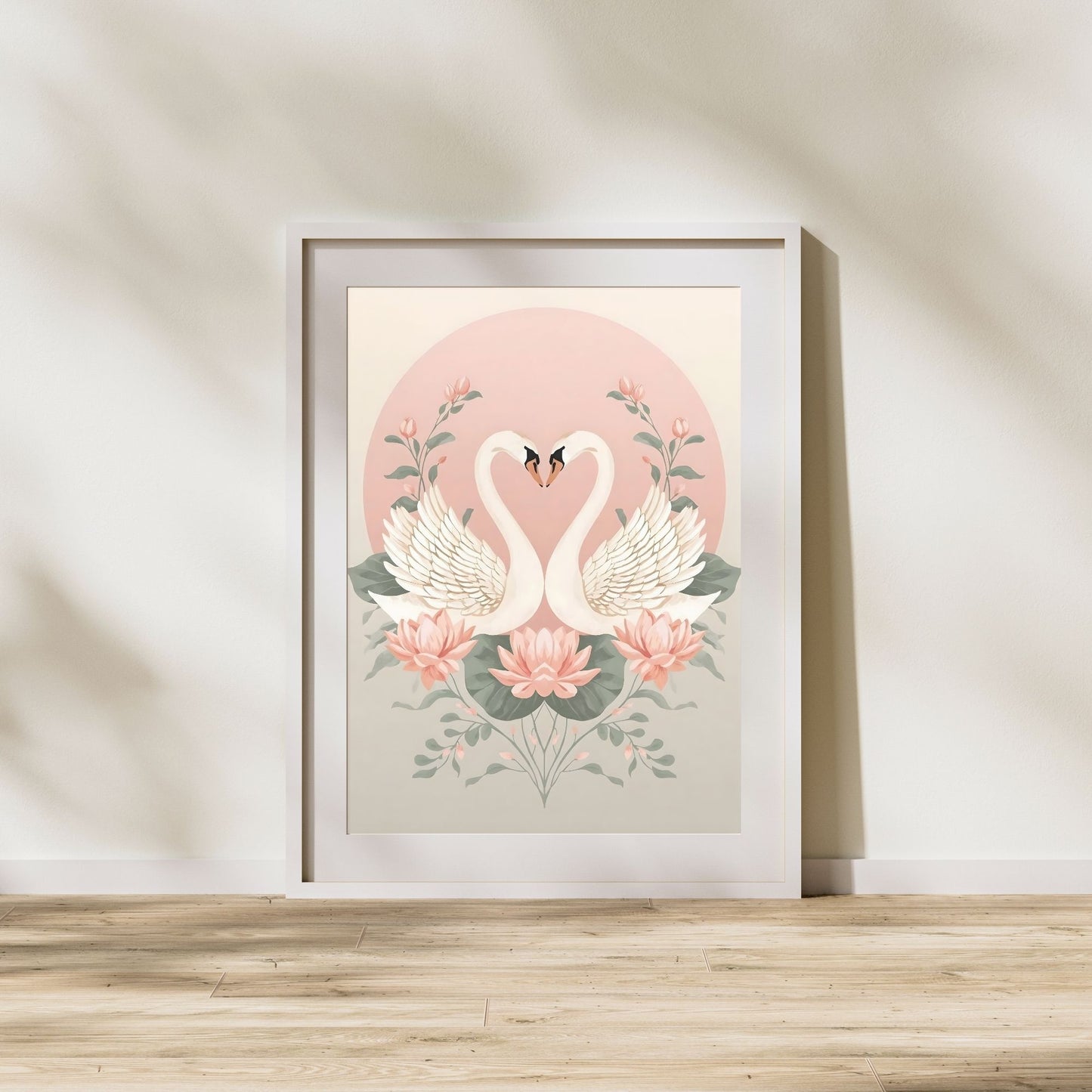 Graceful Swan Lake Art Print - Romantic Fine Art Poster