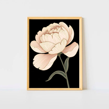 Elegant Blush Peony Fine Art Poster - A Delicate Floral Statement Piece