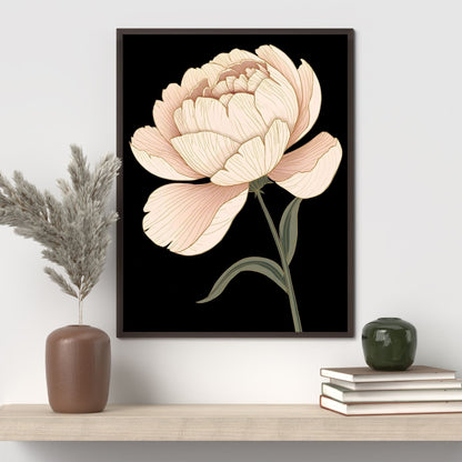 Elegant Blush Peony Fine Art Poster - A Delicate Floral Statement Piece