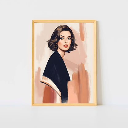 Chic & Captivating Modern Portrait Fine Art Poster for Effortless Style