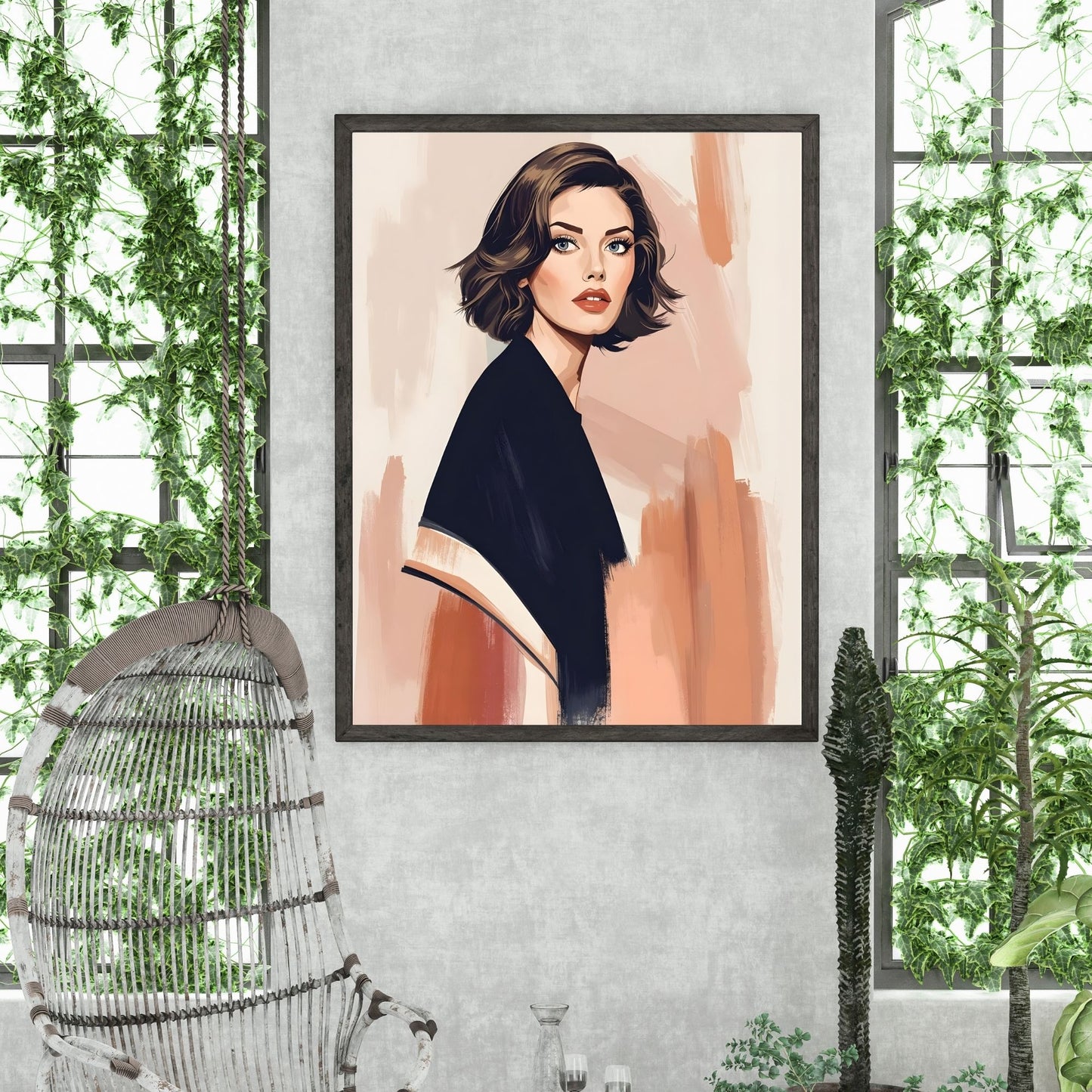 Chic & Captivating Modern Portrait Fine Art Poster for Effortless Style