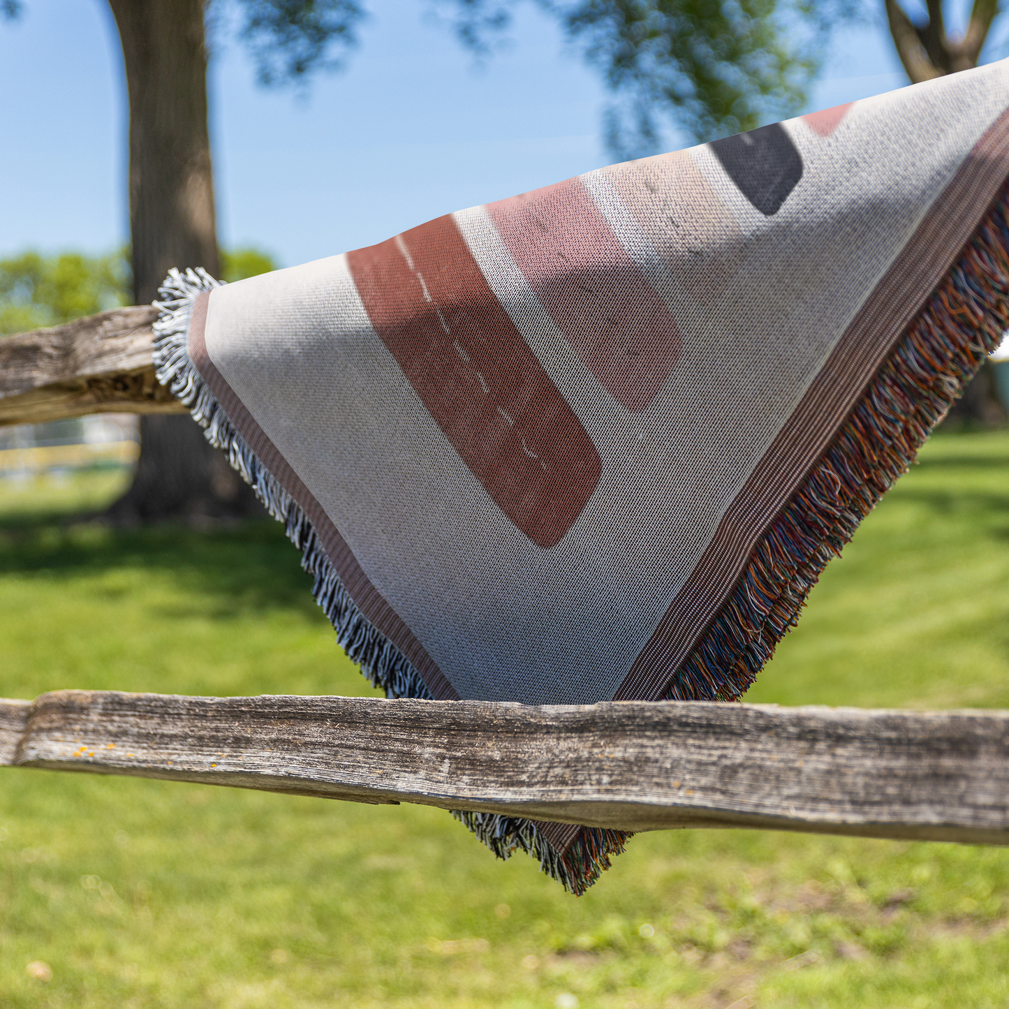 Boho Rainbow Woven Blanket | Neutral Nursery Printed Throw | Cozy Minimalist Home Décor with Fringe