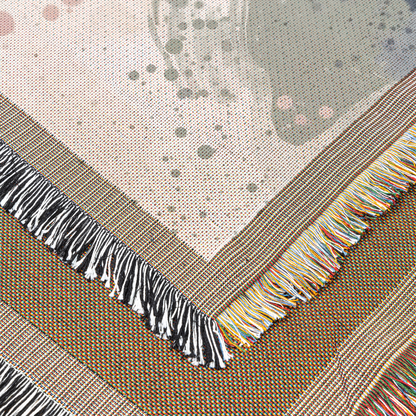 Abstract Watercolor Woven Blanket | Neutral Brushstroke Printed Throw | Modern Minimalist Home Décor