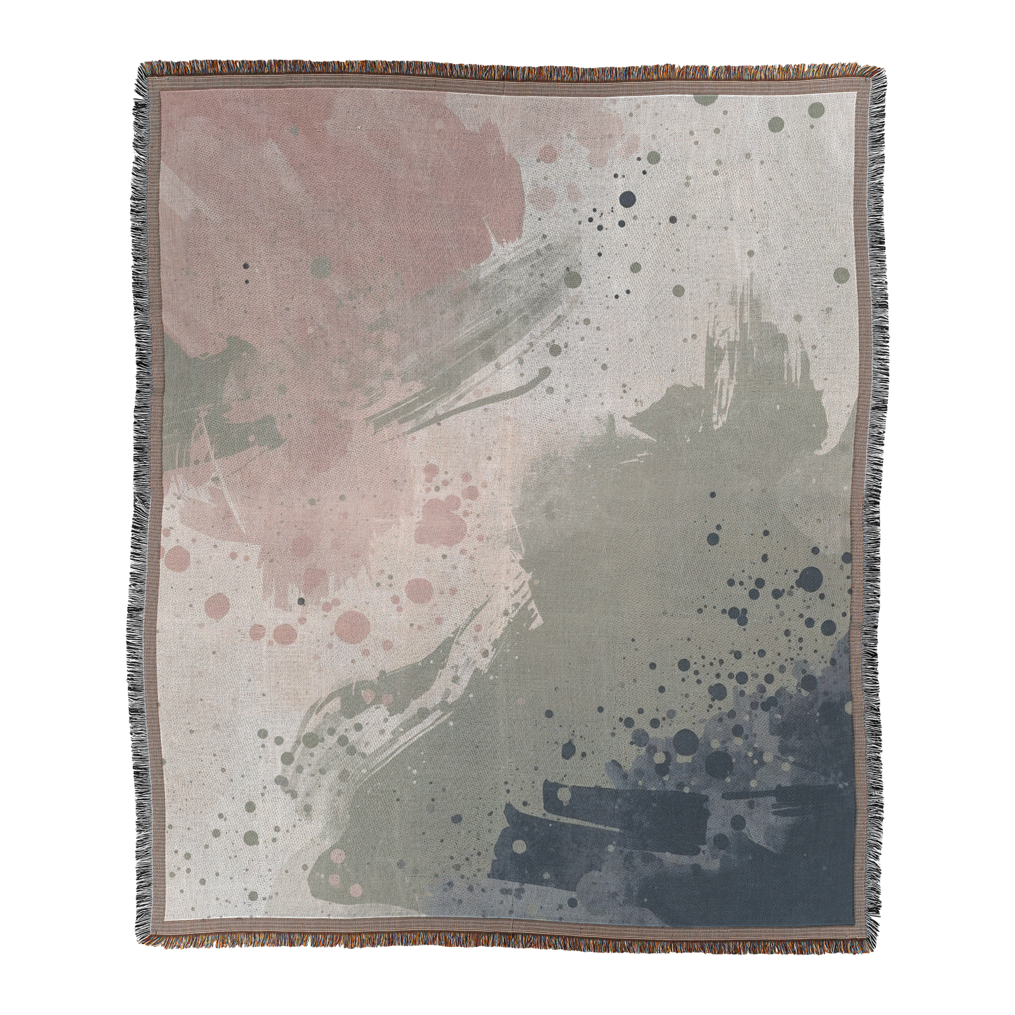Abstract Watercolor Woven Blanket | Neutral Brushstroke Printed Throw | Modern Minimalist Home Décor Default Title