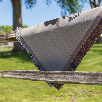 Floral Yin Yang Woven Blanket | Boho Balance Symbol Printed Throw | Cozy Meditation & Wellness Home Décor