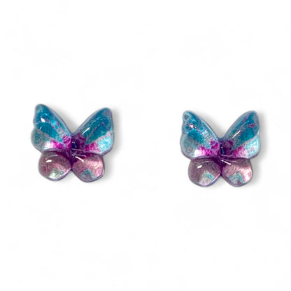 Whimsical Resin Butterfly Stud Earrings (9mm) – Stainless Steel Posts