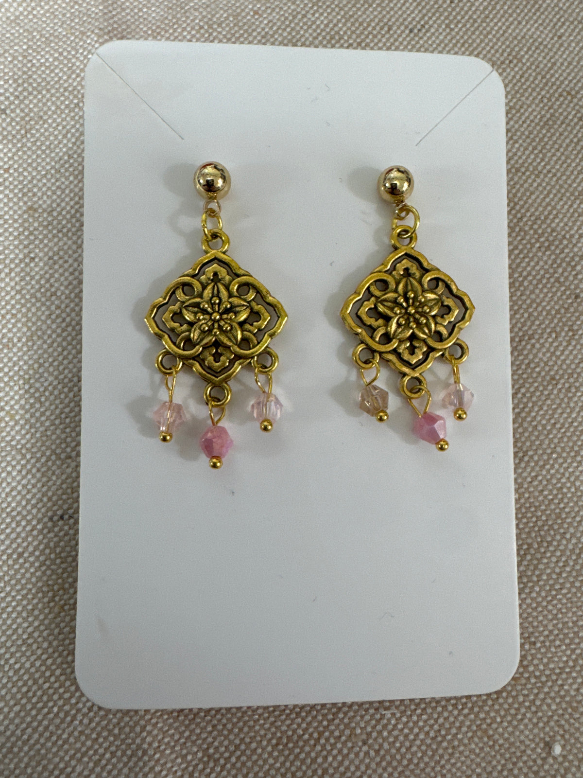 Modern Ethnic Gold Dangle Earrings