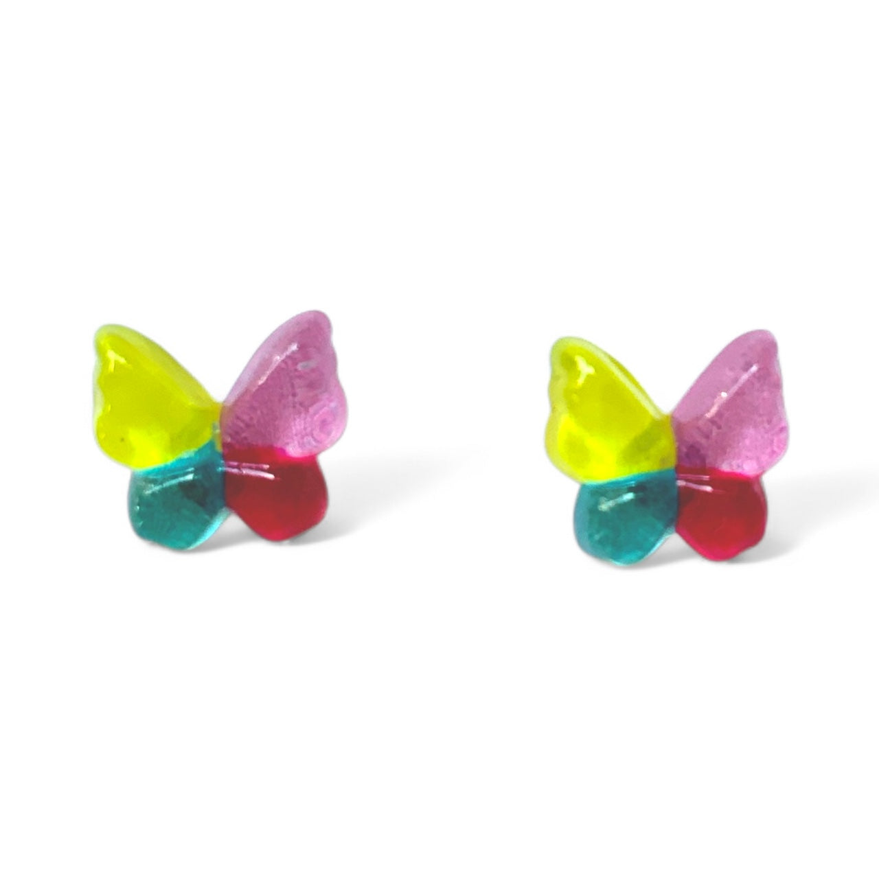 Whimsical Resin Butterfly Stud Earrings (9mm) – Stainless Steel Posts