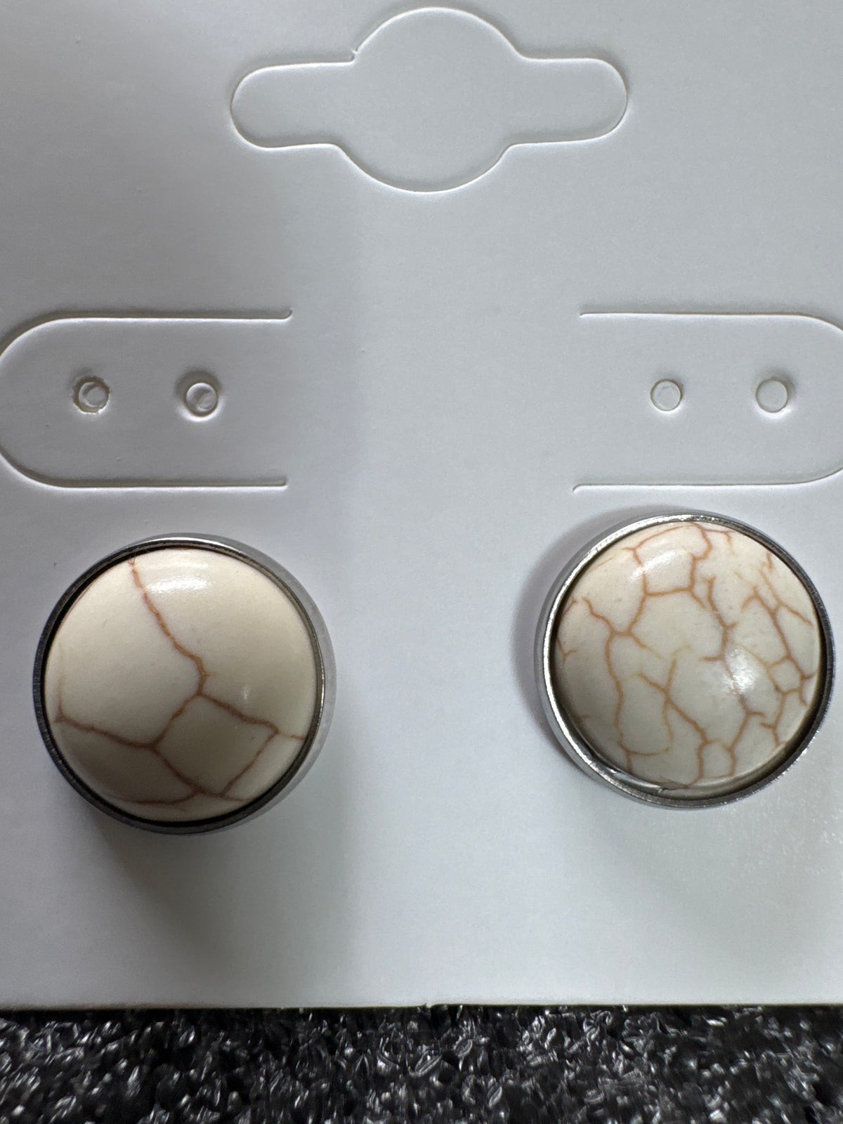 Howlite Faux Stone Studs | Stainless Steel