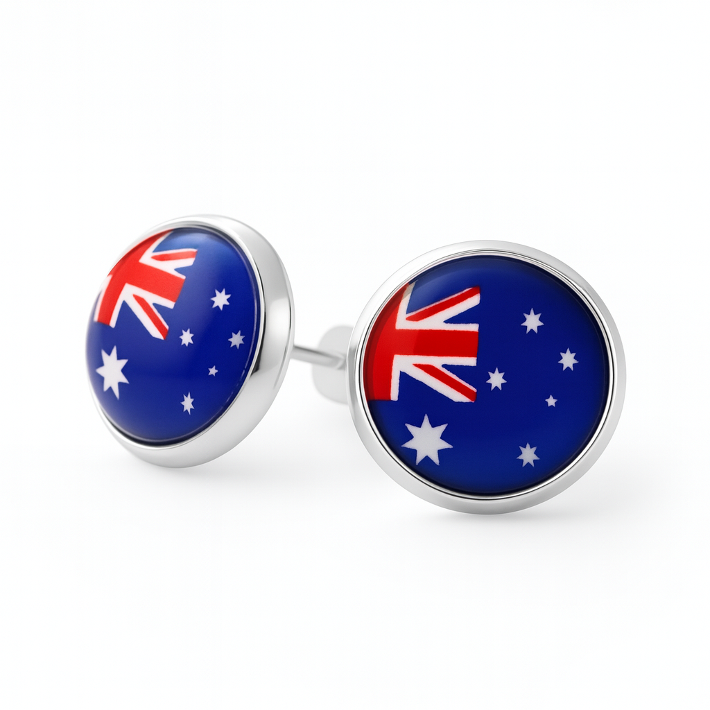 Australian flag 12mm stud earrings