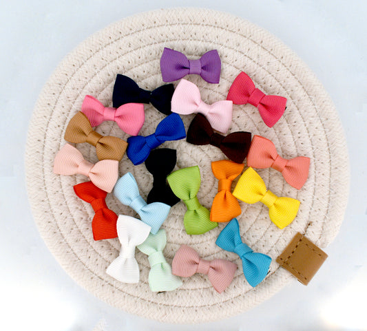 4 Pack Colourful Mini Ribbon Bow Hair Clips - Perfect for Baby Hair