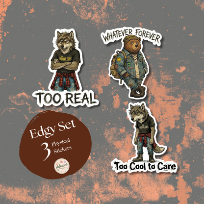 Edgy Sticker 3-Pack | Vinyl Decal Bundle | Adesiva