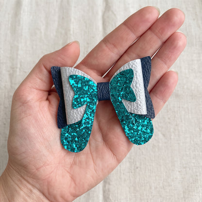Glitter Hair Bow | Pebble Sparkle Clip | Bold Colours