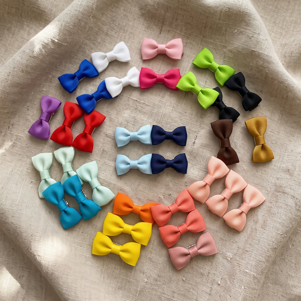 Mini Ribbon Bow Hair Clips Set of 4 | Everyday Hair Charms