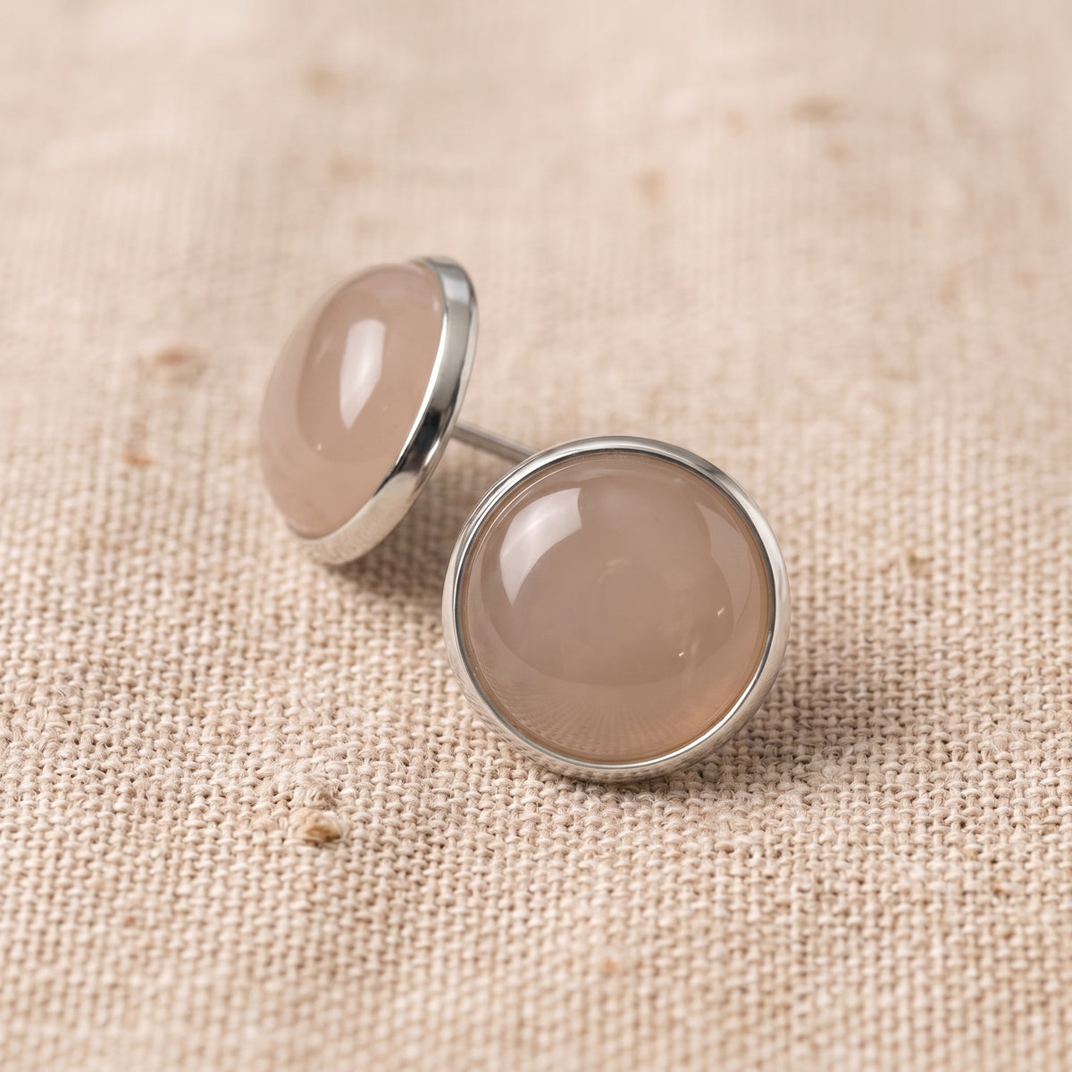 Soft Pink Stone Look Stud Earrings | Resin Colour Pop Studs | 12mm