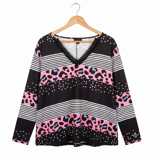 Shein Curve Womens Top | Leopard Print Lace | Size 2XL | NWOT