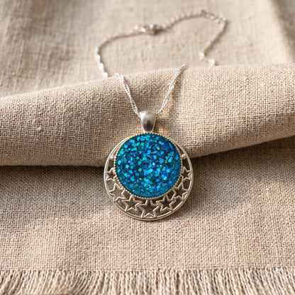 Glitter Star Pendant Necklace | Sparkle Statement Necklace | 45cm