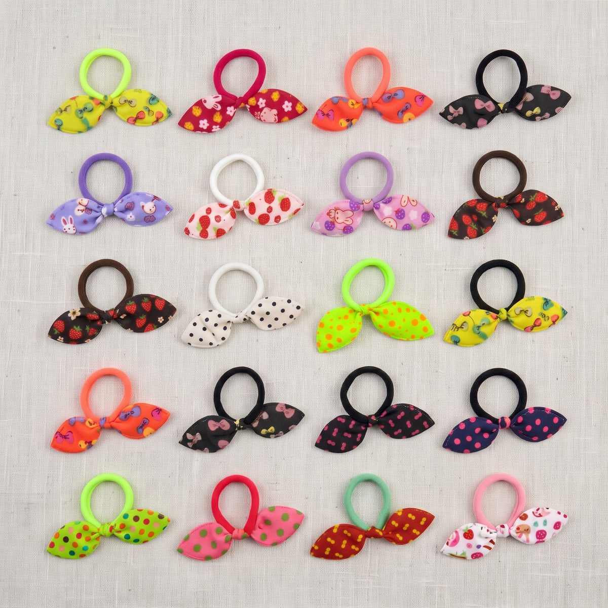 Fabric Bow Hair Ties 2 Pack | Printed Elastic Hair Bows