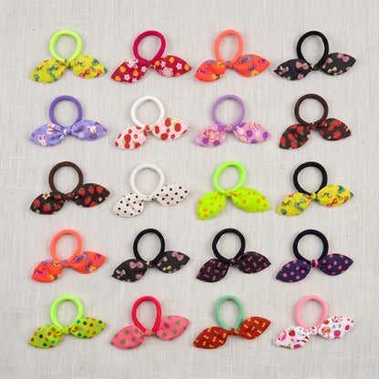 Fabric Bow Hair Ties 2 Pack | Printed Elastic Hair Bows