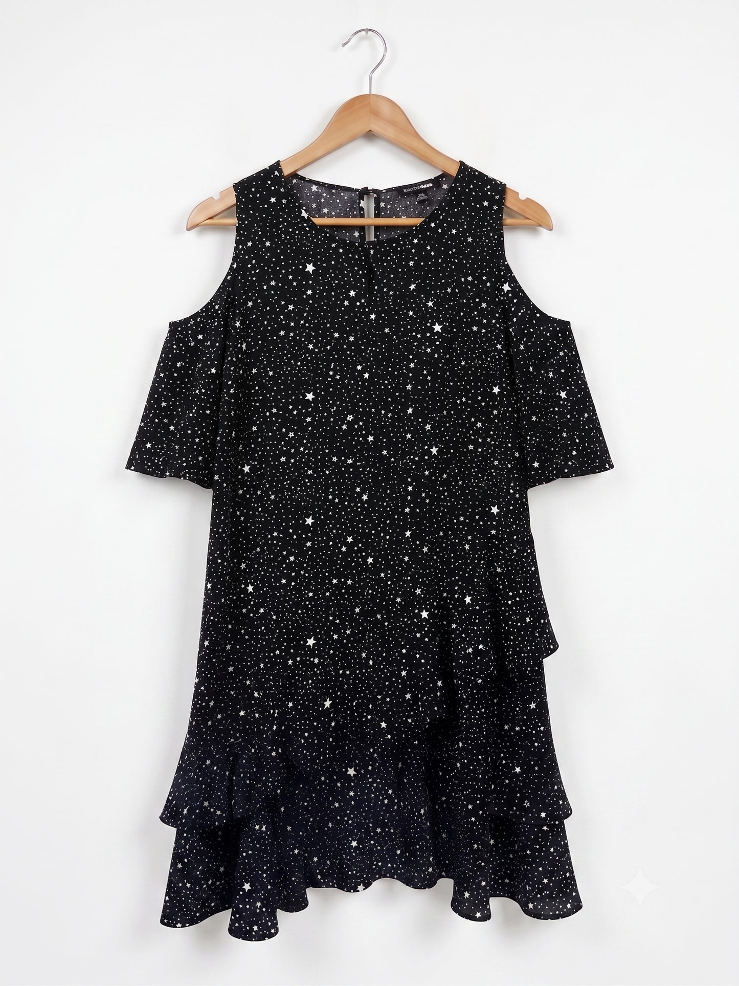 Dannii Minogue Cold Shoulder Dress | Black Star | Size 16 | Pre-Owned