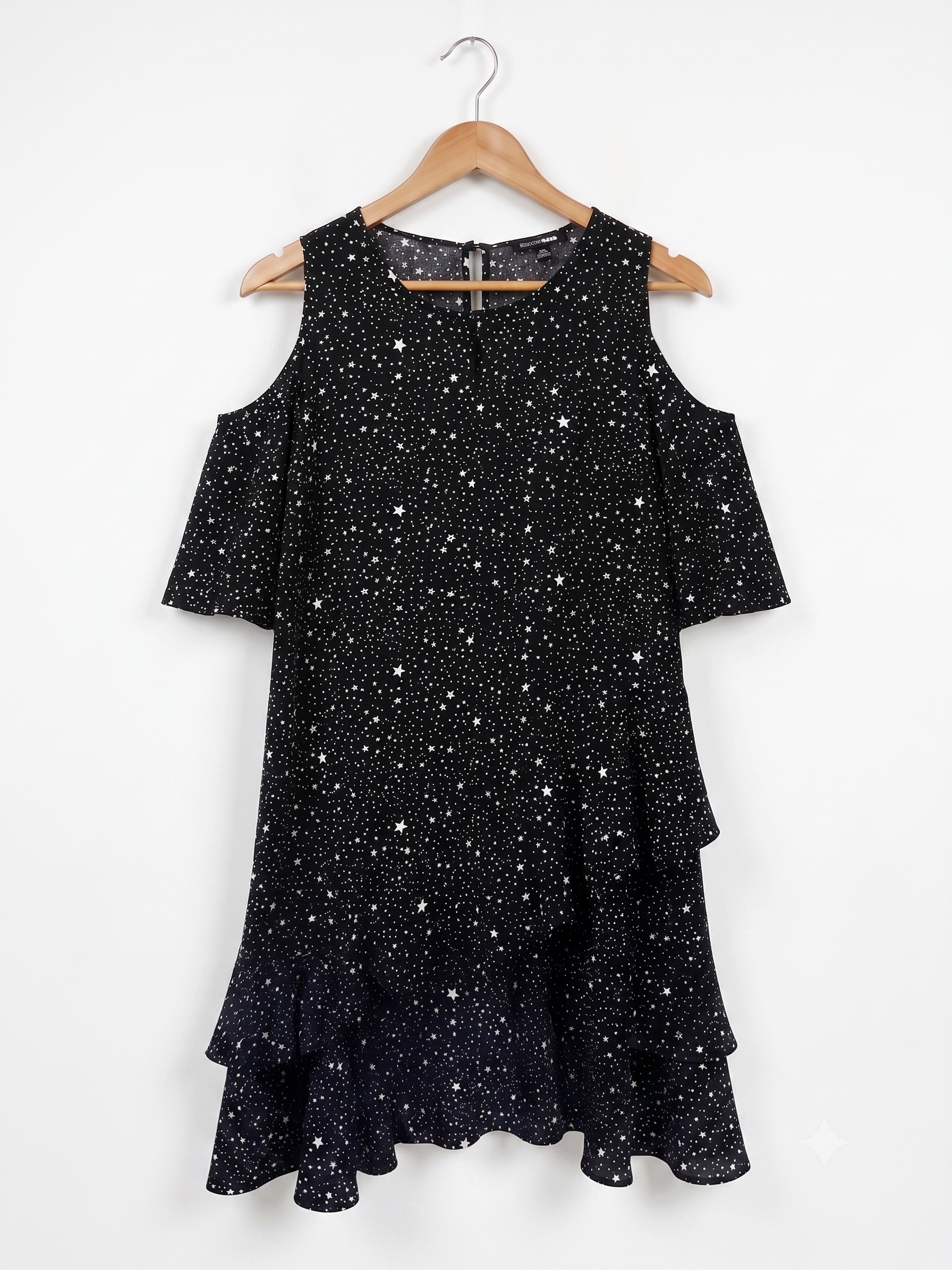 Dannii Minogue Cold Shoulder Dress | Black Star | Size 16 | Pre-Owned