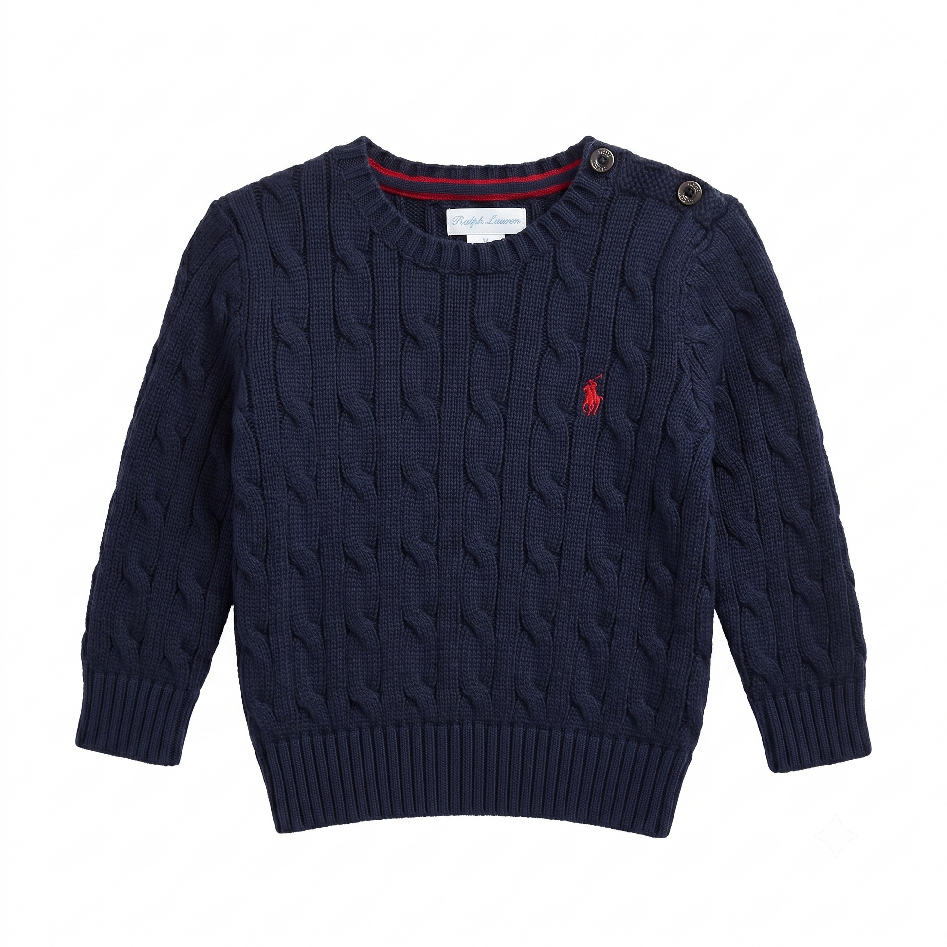 Ralph Lauren Polo Baby Cable Knit Jumper | Navy | 18M | Pre-Owned
