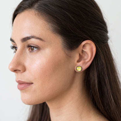 Chevron 10mm Earrings, Handmade Alloy Stud Earrings