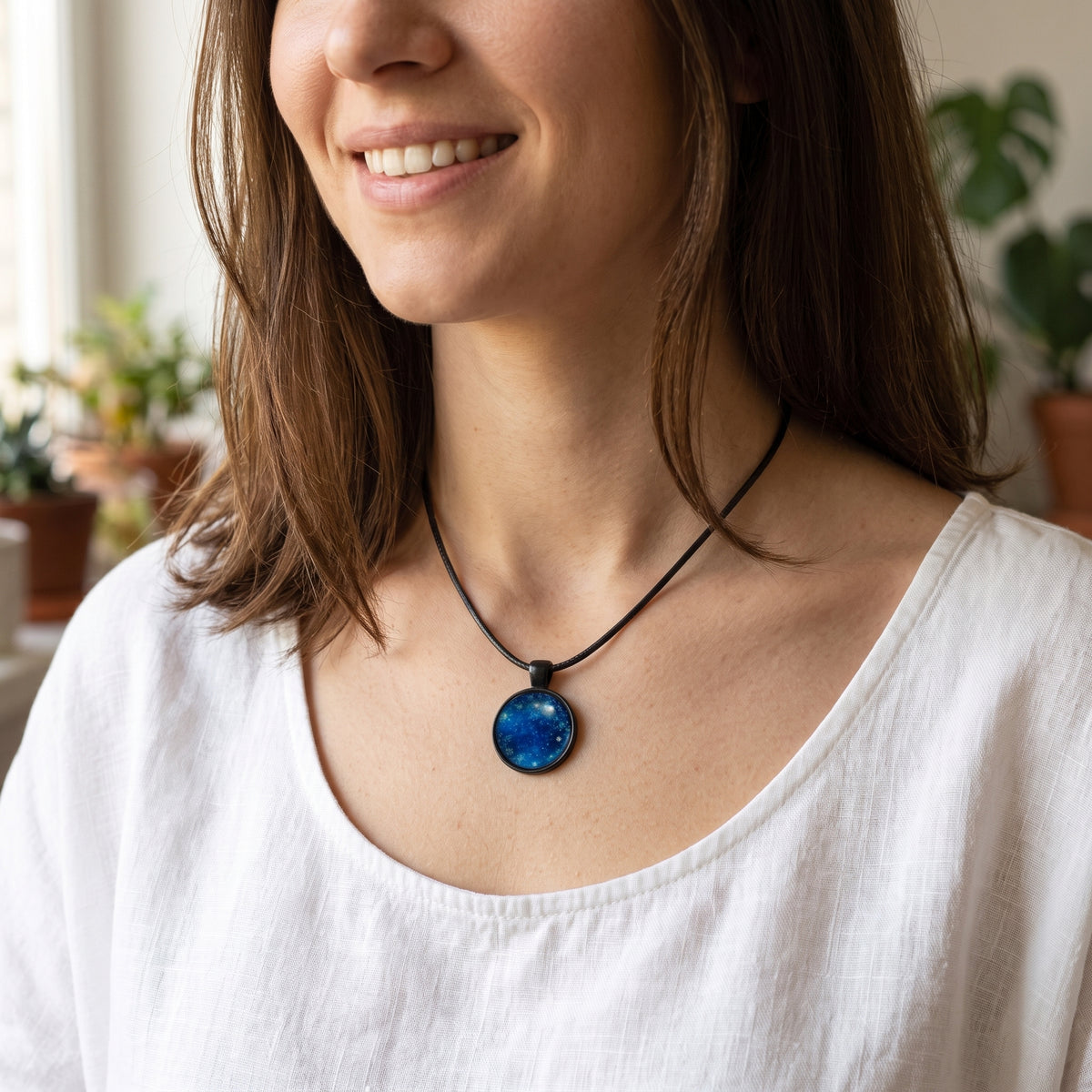 Snowflake Glass Dome Necklace | Winter Sparkle Pendant | 2 Colours