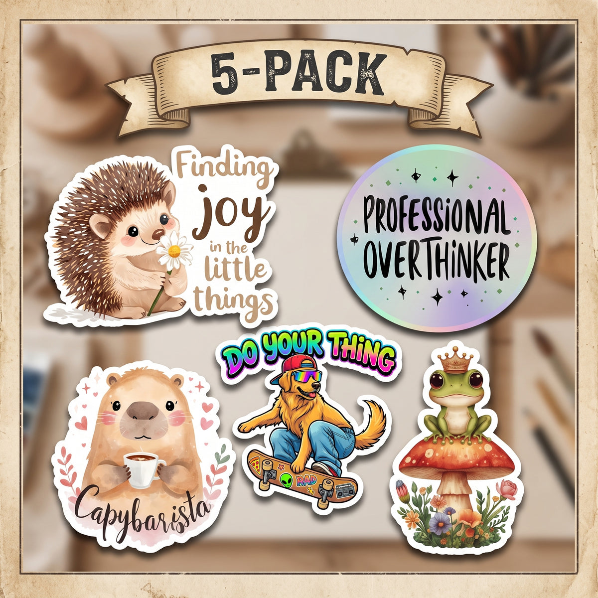 Best Sellers Sticker 5-Pack | Water Resistant Vinyl Decal Bundle
