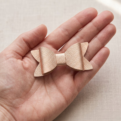 Metallic Pebble Hair Bows 2 Pack | Gold Rose Gold Bronze Clips
