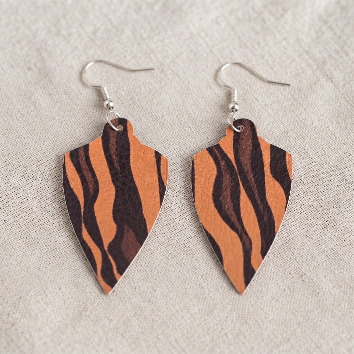 Abstract Animal Print Leather Earrings | Teardrop Dangle Earrings