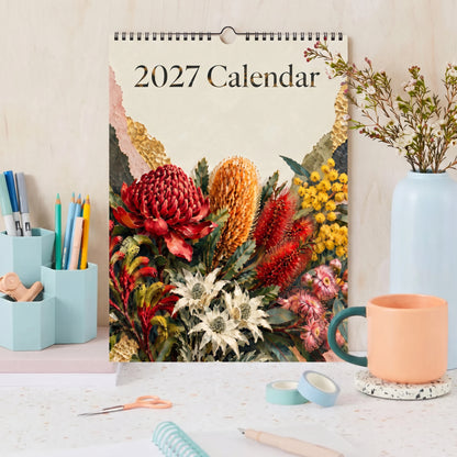 Australian Native Flowers 2027 Wall Calendar | A3 Fine Art Botanical Wildflower Calendar