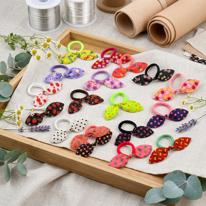 Fabric Bow Hair Ties 2 Pack | Printed Elastic Hair Bows
