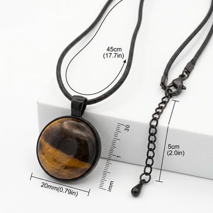 Tiger Eye Natural Stone Necklace | Grounding Gemstone Pendant | 45cm