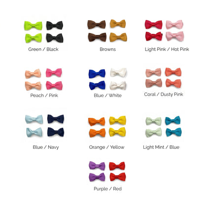 Mini Ribbon Bow Hair Clips Set of 4 | Everyday Hair Charms