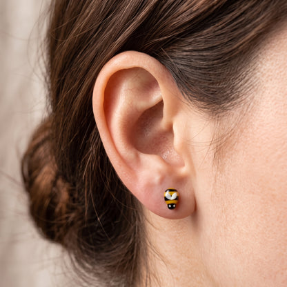 Bee Tiny Studs, Handmade Novelty Earrings