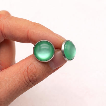 Glossy Resin Dome Stud Earrings | Colour Pop Studs | 12mm | 8 Colours
