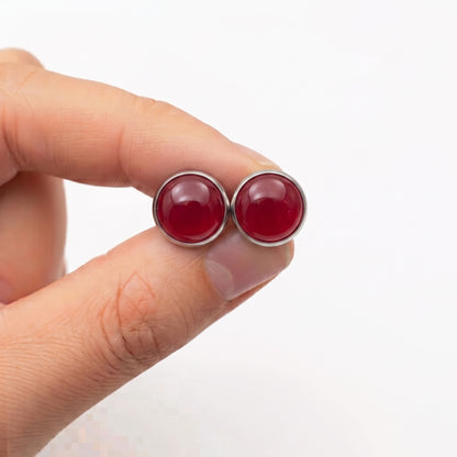 Glossy Resin Dome Stud Earrings | Colour Pop Studs | 12mm | 8 Colours