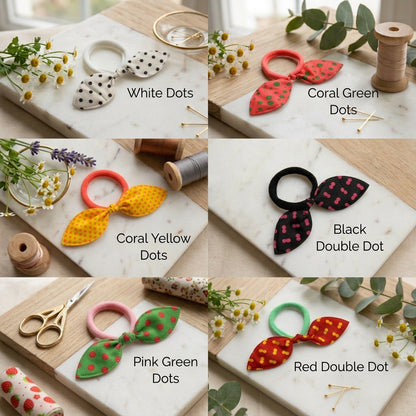 Fabric Bow Hair Ties 2 Pack | Printed Elastic Hair Bows