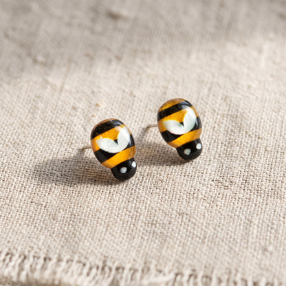 Bee Tiny Studs, Handmade Novelty Earrings