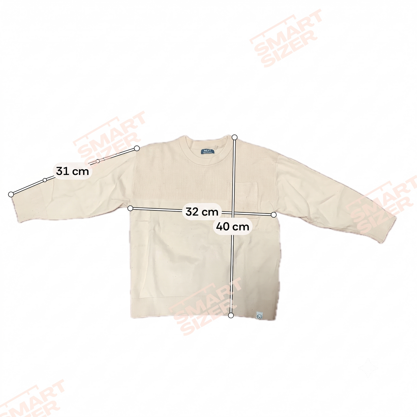 Next Boys Knit Sweater | Beige Cream with Pocket | Size 4-5 | Pre-Owned