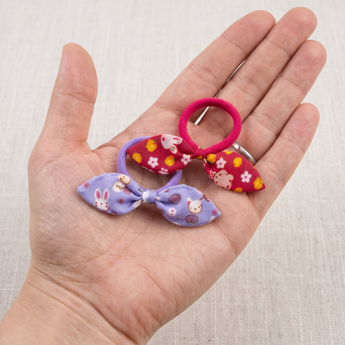 Fabric Bow Hair Ties 2 Pack | Printed Elastic Hair Bows