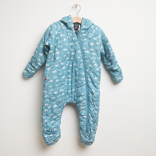 Macpac Hooded Snowsuit | Blue Clouds | Size 1 (18M) | Pre-Owned Excellent