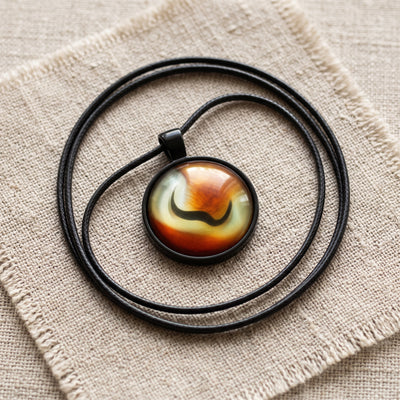 Earthy Marble Twirl Necklace, Handmade Stone-Look Pendant