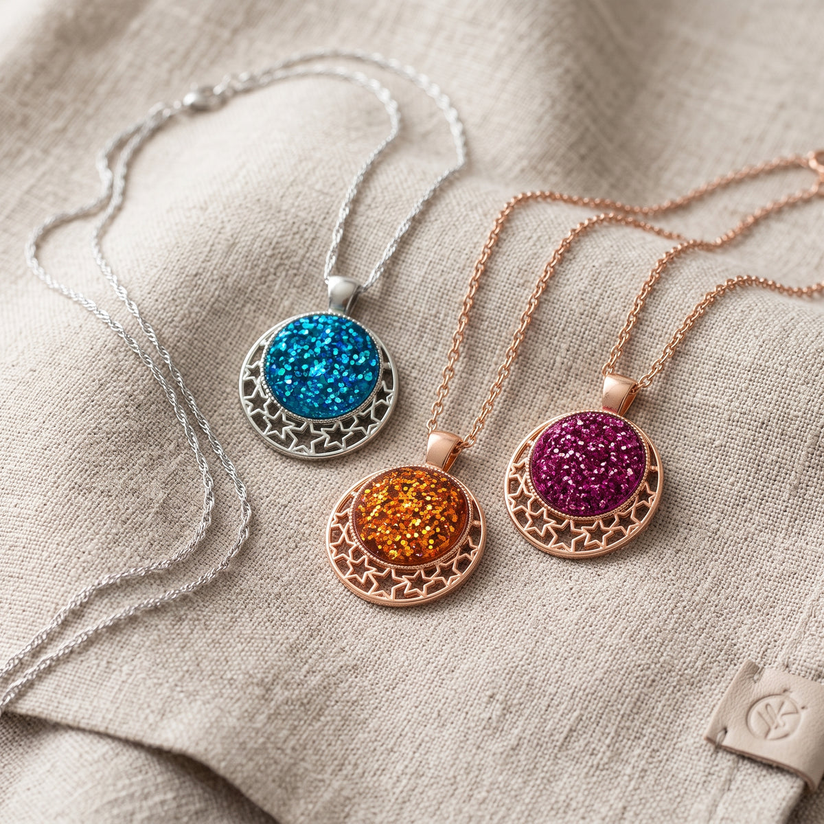 Glitter Star Pendant Necklace | Sparkle Statement Necklace | 45cm