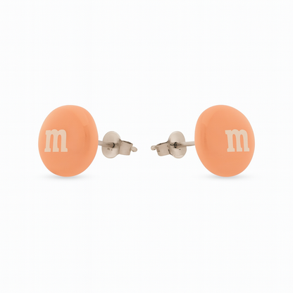 Colourful Resin Stud Earrings M&M Logo Handmade Fun Jewellery Gift | 14mm