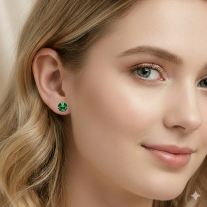 Crystal Stud Earrings – Stainless Steel with Pointed-Back Glass Crystals