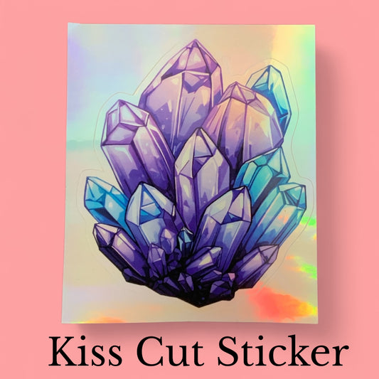 Crystal Cluster Rainbow | Magical | Holographic Foil | Kiss-Cut Sticker