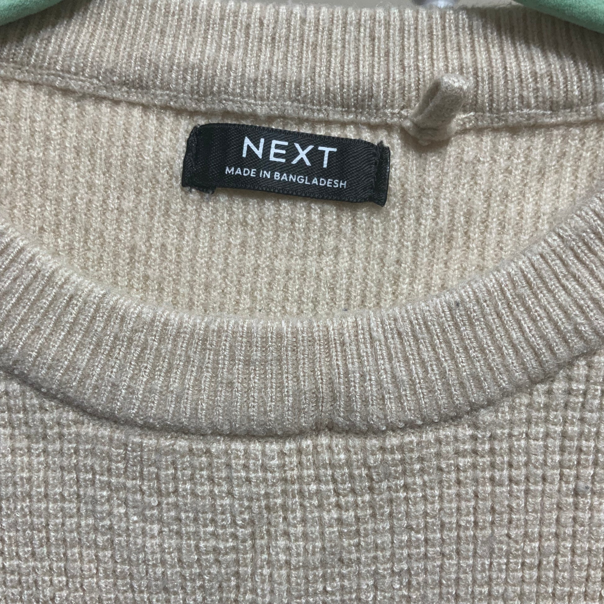 Next Boys Knit Sweater | Beige Cream with Pocket | Size 4-5 | Pre-Owned